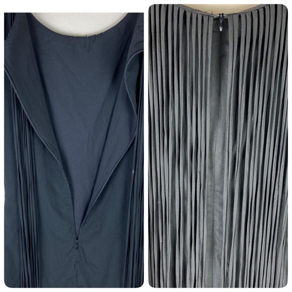 Black full length fringe midi dress - Picture 5 of 6